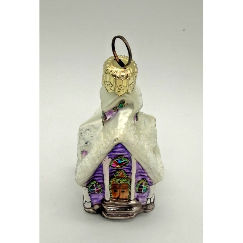 Christopher Radko Little Gem Church Christmas Ornament Small Glass‎ Glitter